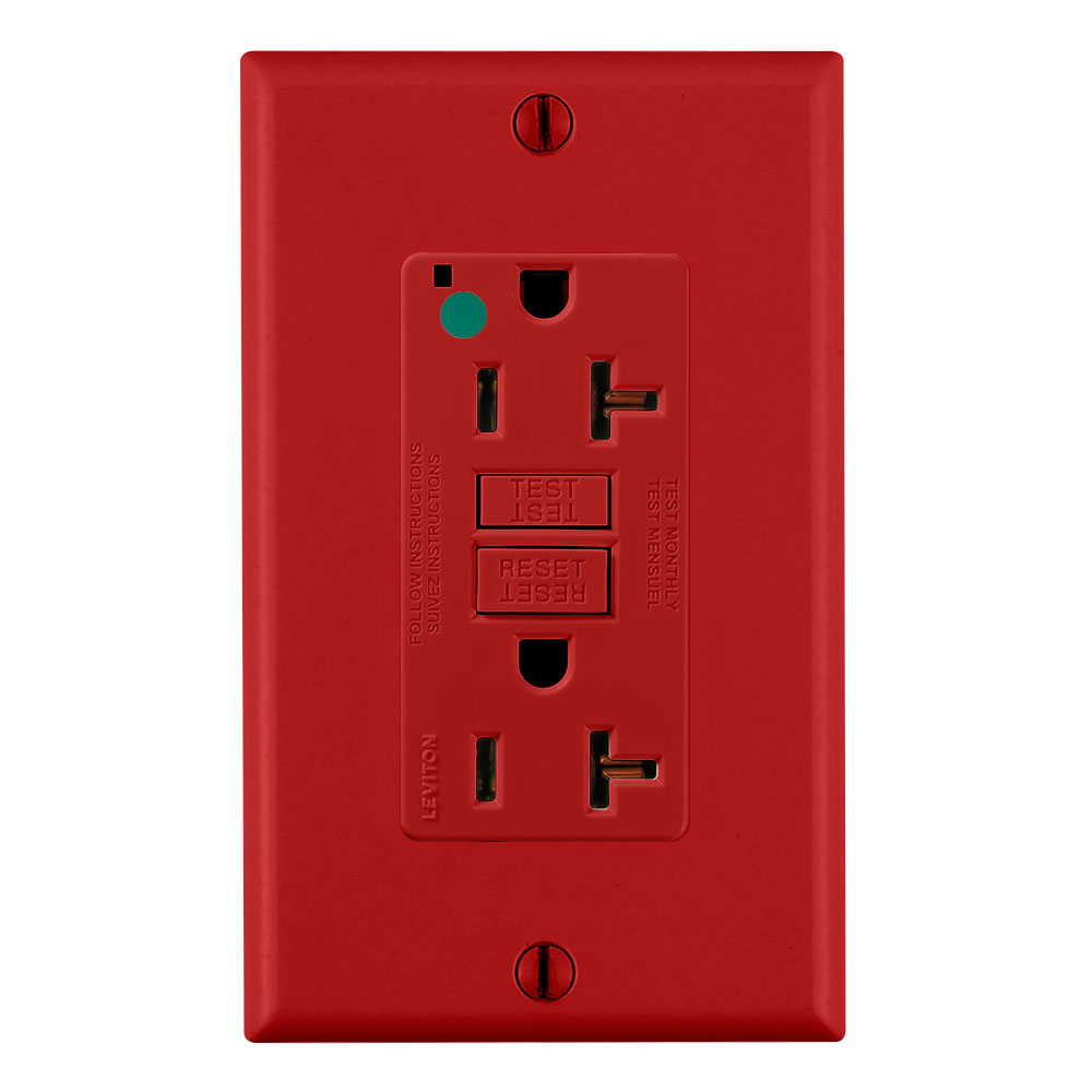 TOMA DOBLE T/8 20AMP ROJO